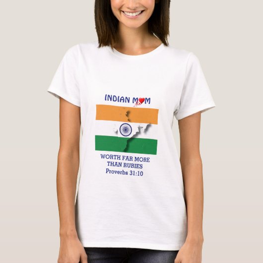 INDIAN MOM Worth more than Rubies PROVERBS 31 T-shirt (Voorkant)
