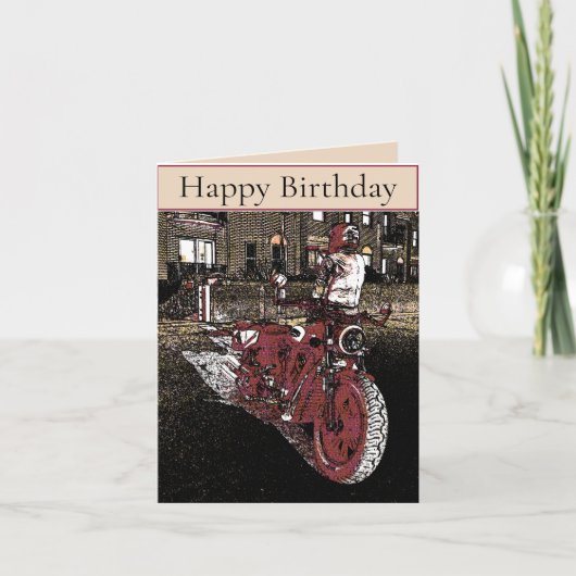 Indian MotorBike Birthday Kaart (Voorkant)