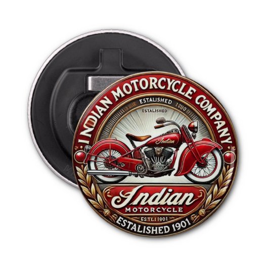 Indian Motorcycle Button Flesopener (Voorkant)