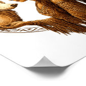 Indian Native American Woman With White Wolf Vinta Poster (Hoek)