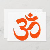 Indian Om Symbol Briefkaart (Voorkant / Achterkant)