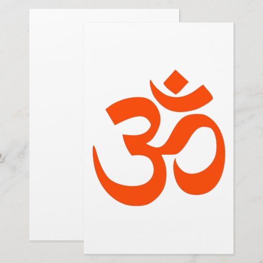 Indian Om Symbol Briefpapier (Voorkant / Achterkant)