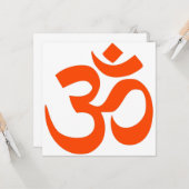 Indian Om Symbol Kaart (Voorkant / Achterkant in situ)
