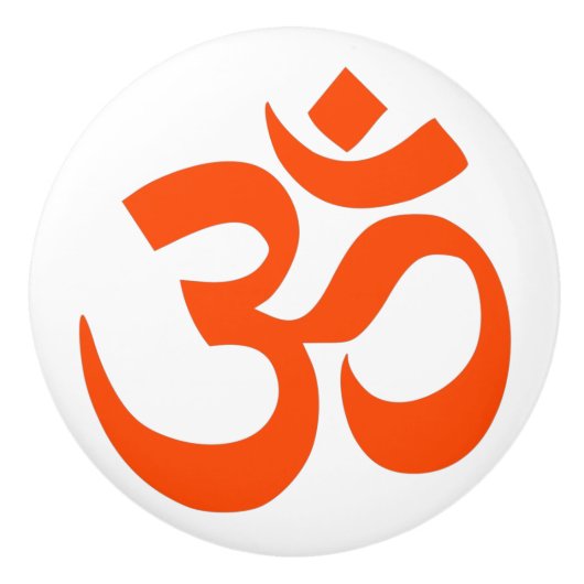 Indian Om Symbol Keramische Knop (Voorkant)