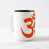 Indian Om Symbol Tweekleurige Koffiemok (Voorkant links)
