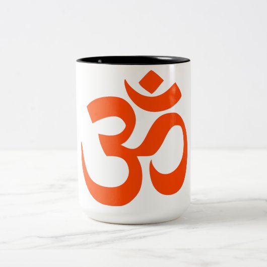 Indian Om Symbol Tweekleurige Koffiemok (Center)