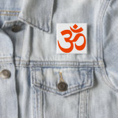 Indian Om Symbol Vierkante Button 5,1 Cm (In situ)