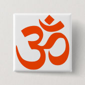 Indian Om Symbol Vierkante Button 5,1 Cm (Voorkant)