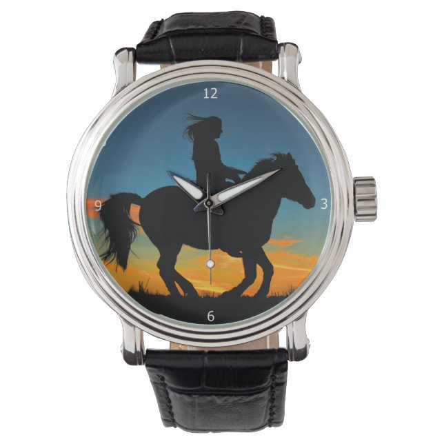 INDIAN OP EEN HORSE HORLOGE (Voorkant)