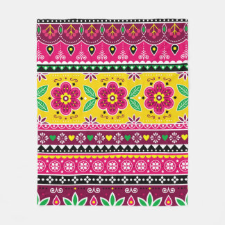 Indian or Pakistani truck art inspired seamless fo Fleece Deken
