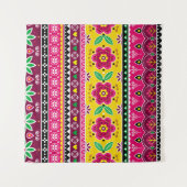 Indian or Pakistani truck art inspired seamless fo Wandkleed (Voorkant (horizontaal))