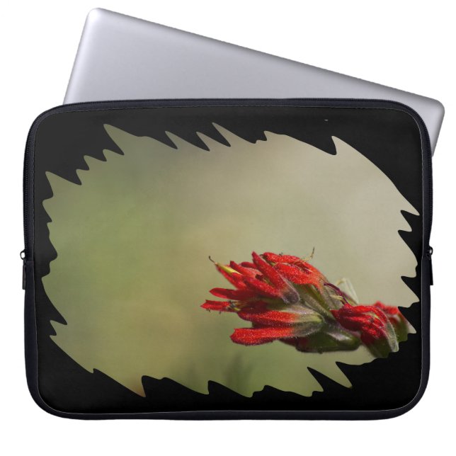 Indian Paintbrush Black Edge Laptop Sleeve (Voorkant)
