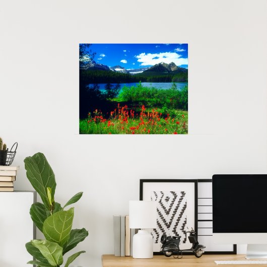 Indian Paintbrush Wildflowers Poster (Thuiskantoor)