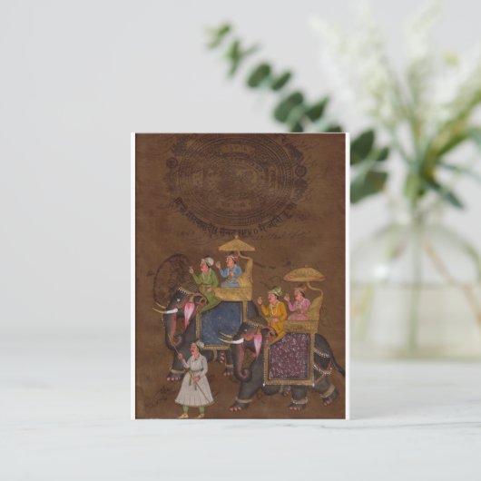 INDIAN PAINTING KING ON THE ELEPHANT PROCESSION BRIEFKAART (Staand voorkant)