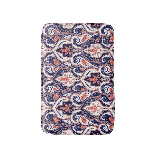 Indian Paisley: Naadloos bloemmedaillon. Badmat (Voorkant Verticaal)