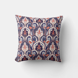 Indian Paisley: Naadloos bloemmedaillon. Kussen