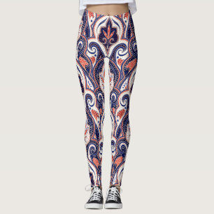 Indian Paisley: Naadloos bloemmedaillon. Leggings