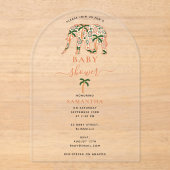 Indian Paisley Ornate Elephants Baby Shower Acryl Uitnodigingen (Voorkant)