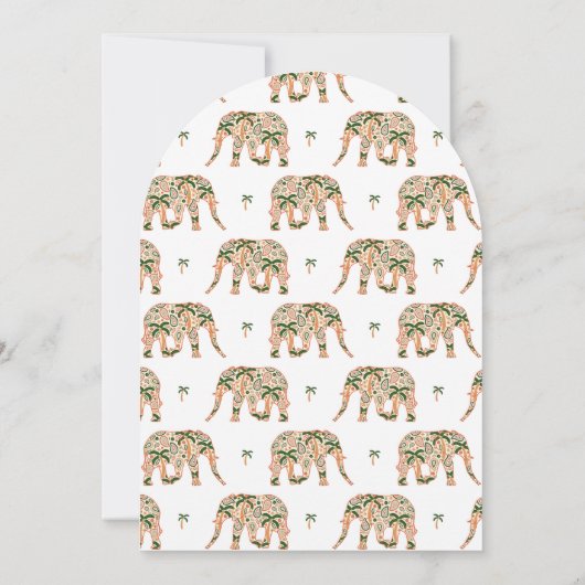 Indian Paisley Ornate Elephants Baby Shower Kaart (Achterkant)