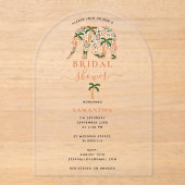 Indian Paisley Ornate Elephants Bridal Shower Acryl Uitnodigingen (Voorkant)