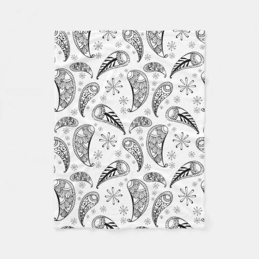 Indian Paisley Pattern Mankolam Fleece Deken (Voorkant)