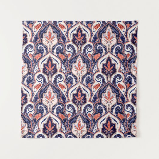 Indian paisley pattern seamless. Persian arabesque Wandkleed (Voorkant)