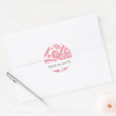 Indian Paisley Save the Date Ronde Sticker (Envelop)