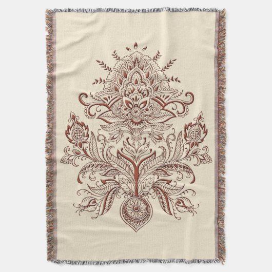 Indian Paisley - Throw Blanket Deken (Voorkant Verticaal)