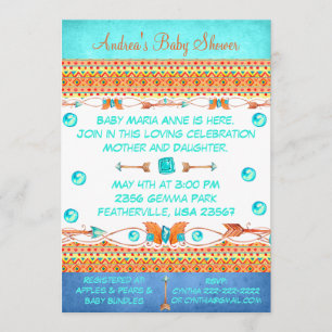 Indian Pareltjes Dream Catcher Baby shower Uitnodi Kaart