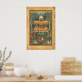Indian Pichwai Art Poster Mughal Royal Pavilion (Keuken)