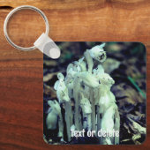 Indian Pipe-bos-wildbloem gepersonaliseerd Sleutelhanger (Voorkant)