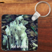 Indian Pipe-bos-wildbloem gepersonaliseerd Sleutelhanger (Achterkant)