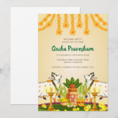 Indian Pooja uitnodiging Gruha Pravesam uitnodigin (Voorkant / Achterkant)