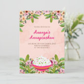 Indian Rice spenen ceremonie uitnodiging Digitaal (Staand voorkant)