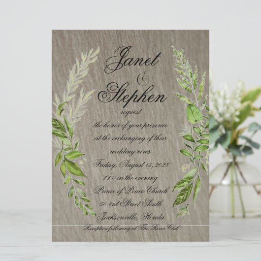 Indian River Flat bruiloft uitnodiging (Staand voorkant)