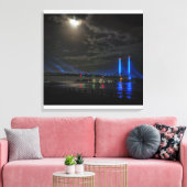 Indian River Inlet Bridge door het licht van de ma Canvas Afdruk (Insitu (Woonkamer))