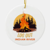 Indian River Michigan Kampvuur Keramisch Ornament (Voorkant)