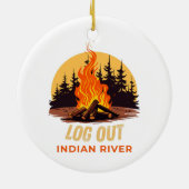 Indian River Michigan Kampvuur Keramisch Ornament (Achterkant)
