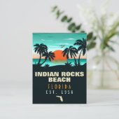 Indian Rocks Beach Florida Retro Sunset Souvenirs Briefkaart (Staand voorkant)