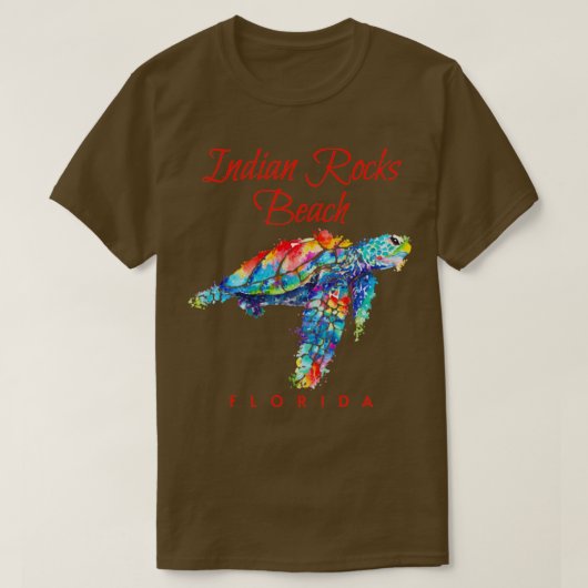 Indian Rocks Beach Florida Waterverf Zee Schildpad T-shirt (Design voorkant)