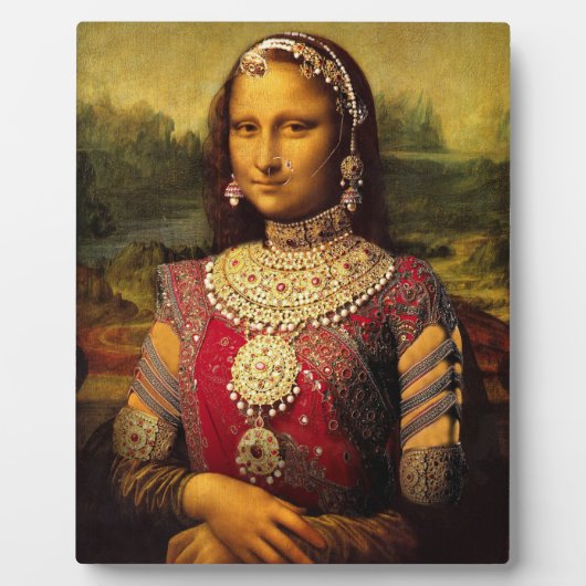 Indian Royal Monalisa - Tabletop Plaque met Easel Fotoplaat (Voorkant)