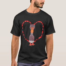 INDIAN RUNNER DUCK HEART T-SHIRT