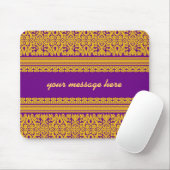 Indian Sari Design - Paarse Mousepad Muismat (Met muis)