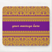 Indian Sari Design - Paarse Mousepad Muismat (Voorkant)