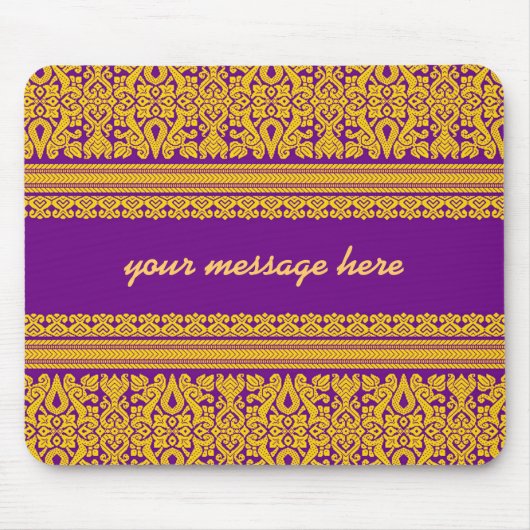 Indian Sari Design - Paarse Mousepad Muismat (Voorkant)