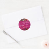 Indian Save Datum Bruiloft Stickers Roze Goud Rond (Envelop)