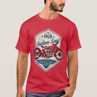 Indian Scout 101 1928 Vintage retro Motorcycle Bik T-shirt