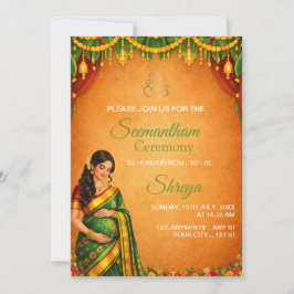Indian Seemantham Ceremony Invitation Card Kaart