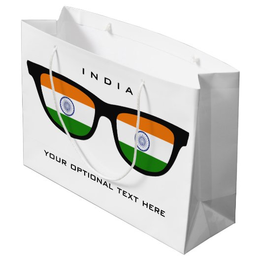 Indian Shades aangepaste tekst & kleur geschenkzak Large Cadeautasje (Achterkant Gekanteld)