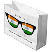 Indian Shades aangepaste tekst & kleur geschenkzak Large Cadeautasje (Voorkant Gekanteld)